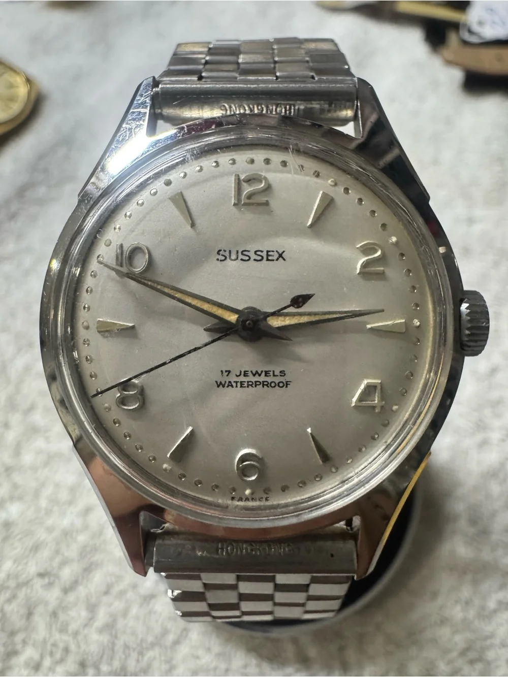 Men's Silver Dial Mechanical Watch - Silver Bracelet